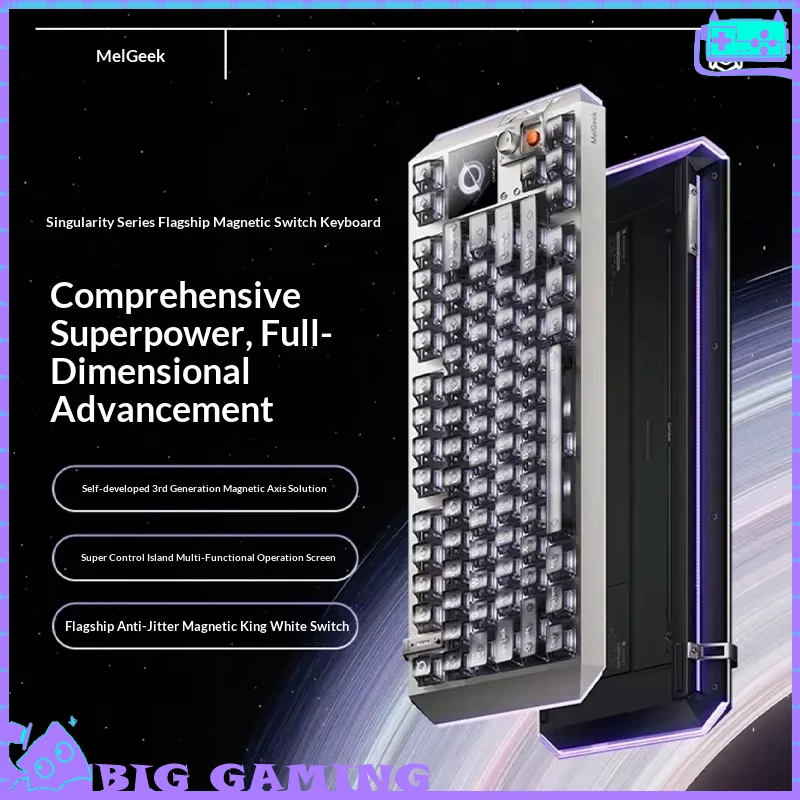 

Игровая клавиатура MelGeek Centauri Singularity 60 80 с магнитными переключателями, RGB-подсветкой, полностью алюминиевым корпусом, OLED-экраном, откликом 0.01мс, для Valorant и FPS-игр