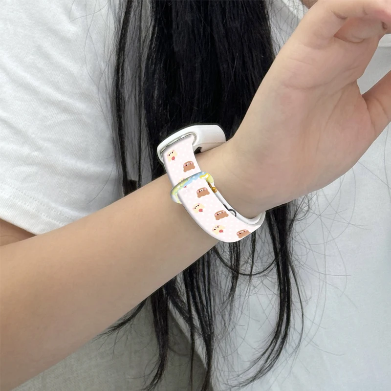 relaxed bear print watch strap for Xiaomi Mi Band 10 9 8 Wrist Strap Replaceable Bracelet for Mi Band 10 9 8 Smart Watchband