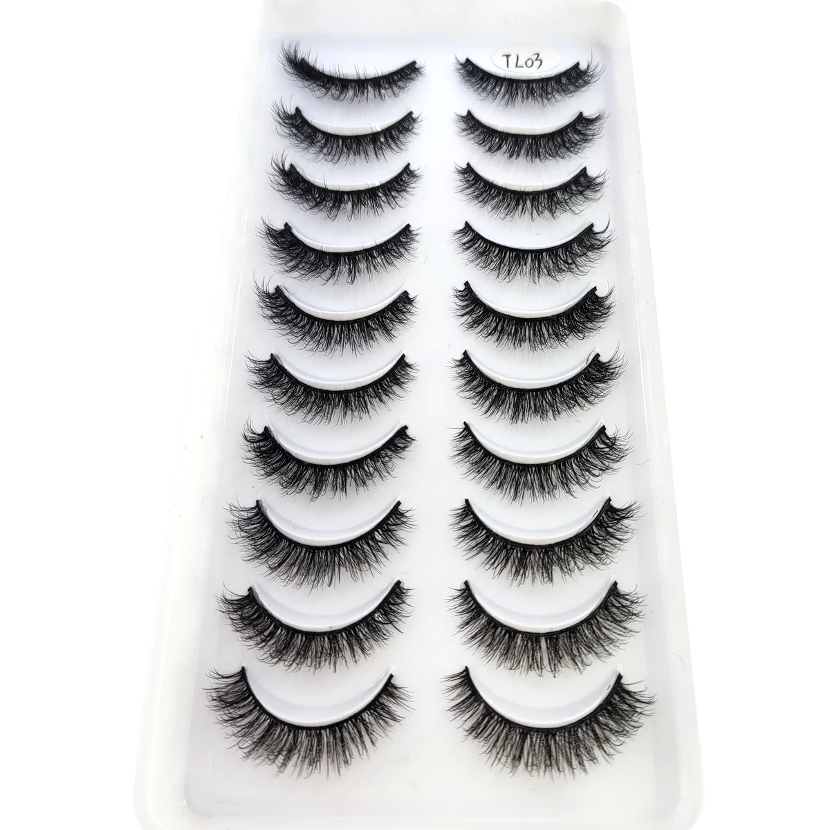 HBZGTLAD 10 ペアのナチュラルフェイクまつげ 3D 人工ミンクまつげソフトまつげエクステンションフェイクまつげロングミンクアイラ