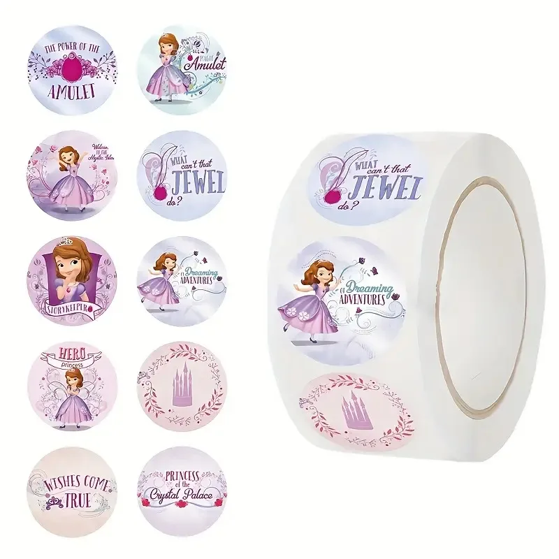 

500 шт. рулонные наклейки София принцесса милая девушка аниме милые наклейки Kawaii Charizard круглые наклейки с печатью рулоны наклейки граффити