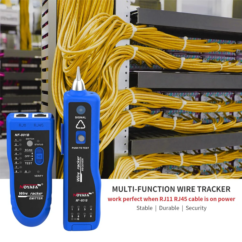 Imagem -05 - Noyafa-network Cabo Tester Wire Tracker Ethernet Rastreador Multifunções Line Finder Rj45 Nf801b Rj11 Rj45