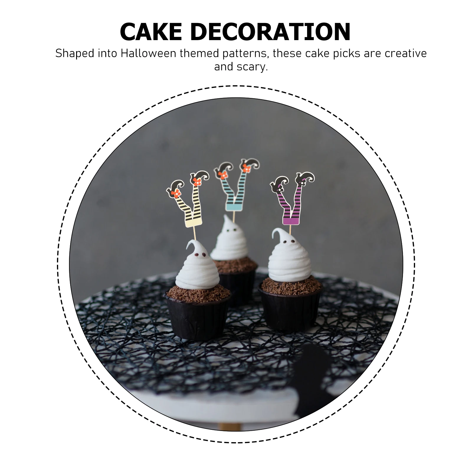 

36Pcs Decorative Halloween Cupcake Toppers Paper Cake Decor Festival Party Dessert Picks Cartoon Ornaments Creative Design