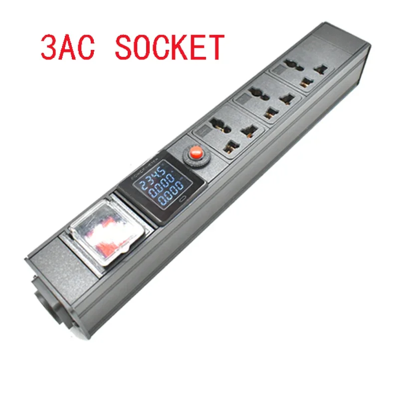 PDU-Steckdosenleiste NAC3FX-W NAC3MPX Luftfahrt-Anschluss 2-9 10A Universelle Steckdose Luftfahrt Wasserdicht Powercon LED-Netzstecker mit großem Bildschirm