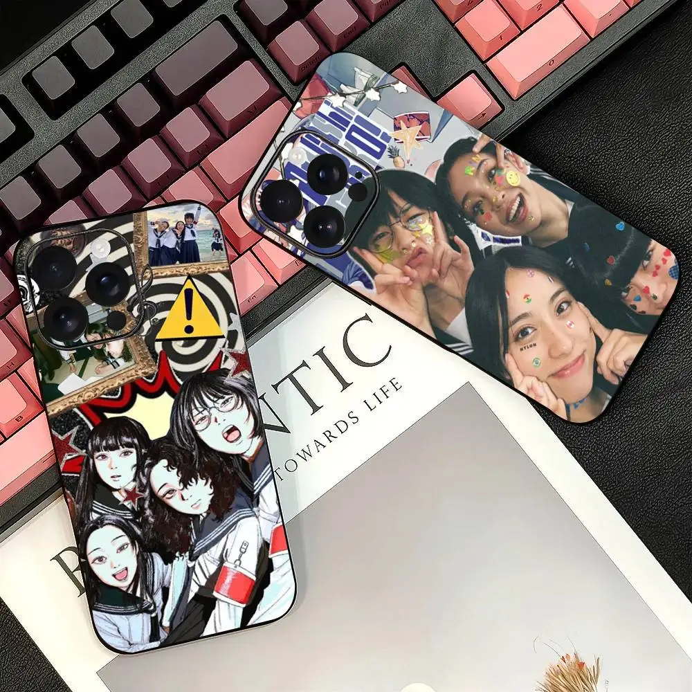 1 قطعة Atarashii Gakko.jpg جراب هاتف أسود سيليكون لينة شل آيفون 17 16 15 14 13 12 11 الهواء برو ماكس زائد