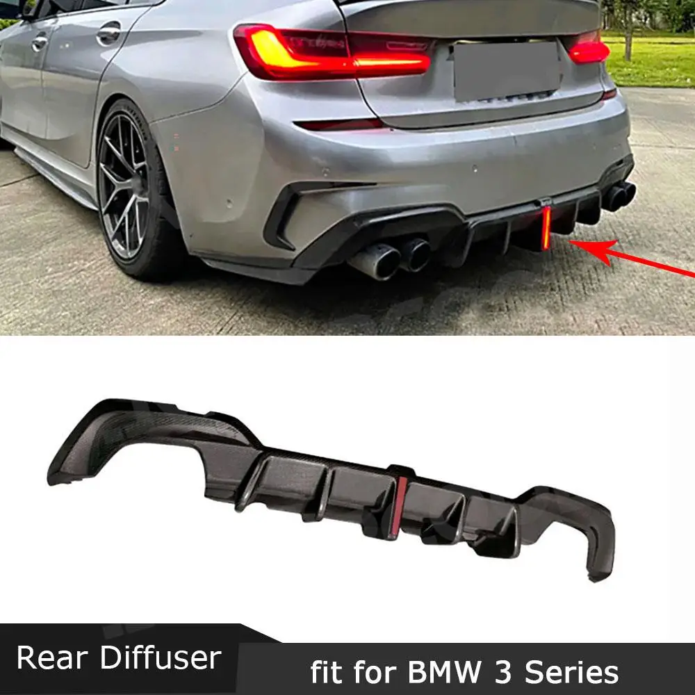 

Rear Bumper Spoiler Lip Chin Diffuser Bodykits Accessories for BMW G20 G28 M Sport M340i 2020- 2022 Carbon Fiber Car Styling