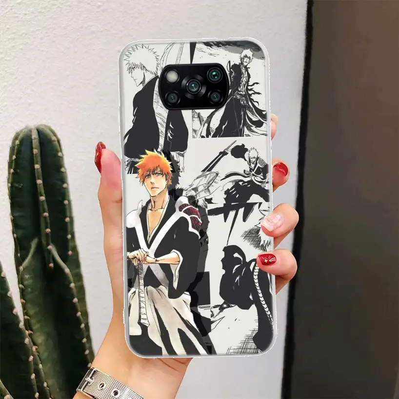 Ichigo Kenpachi Bleach Anime Phone Case For Xiaomi Poco X6 X5 X4 X3 Nfc F6 F5 Pro F4 Gt F3 F2 F1 M5 M5S M4 M3 5G Shell Coque X3 