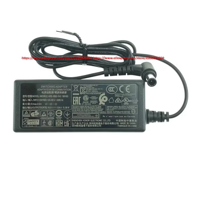 Adaptador de corriente original para LG LCAP36E AC DC ADS-18FSG-19 19016GPCN EAY63032003 19V 0.84A 16W para 22MK400H 20M35A-B 25UM58-P 20M37D