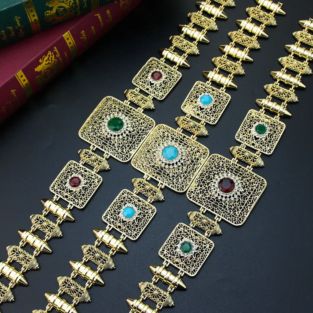 Neovisson High Quality Arabic Women Belt Morocco  Bride Wedding Jewelry Adjustable Length Handmade Belt Unique Accessorie Gift