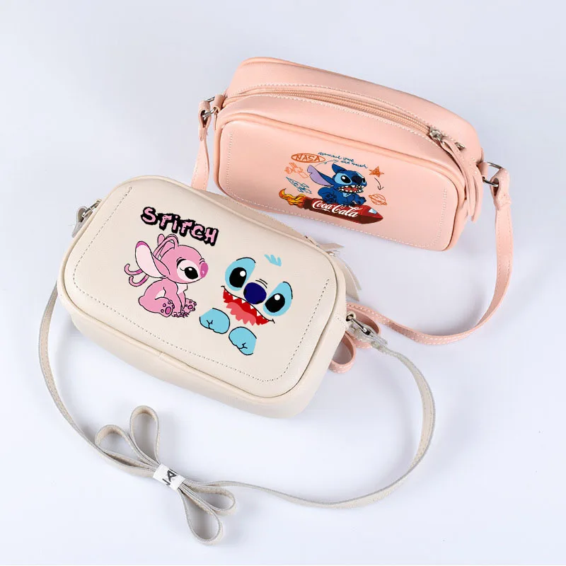 Disney Stitch Leather Shoulder Bags Kawaii Lilo & Stitch Casual Travel Bag Large Capacity Crossbody Bag Women Christmas Gifts