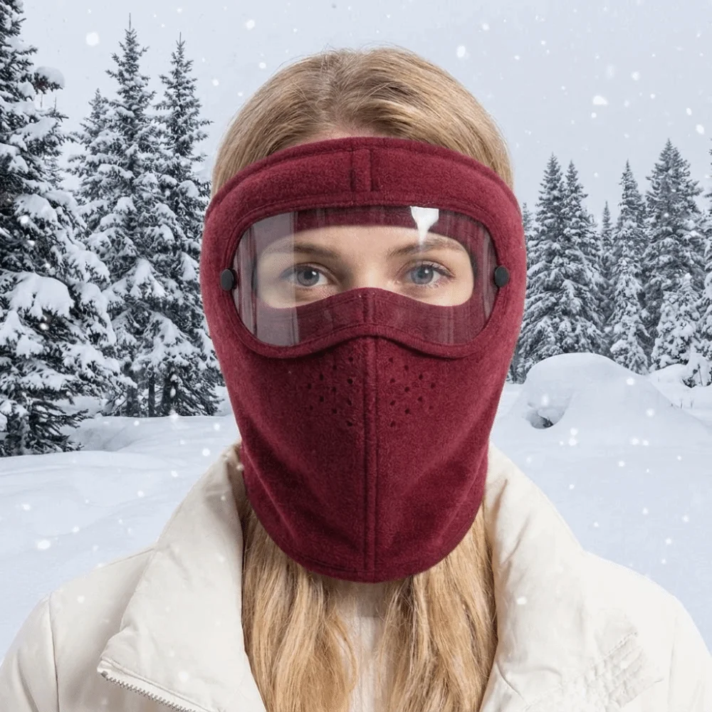 Multi-functional Soft Winter Cycling Mask Windproof Plush Full Face Cover Thickened Warm Goggles Mask Women