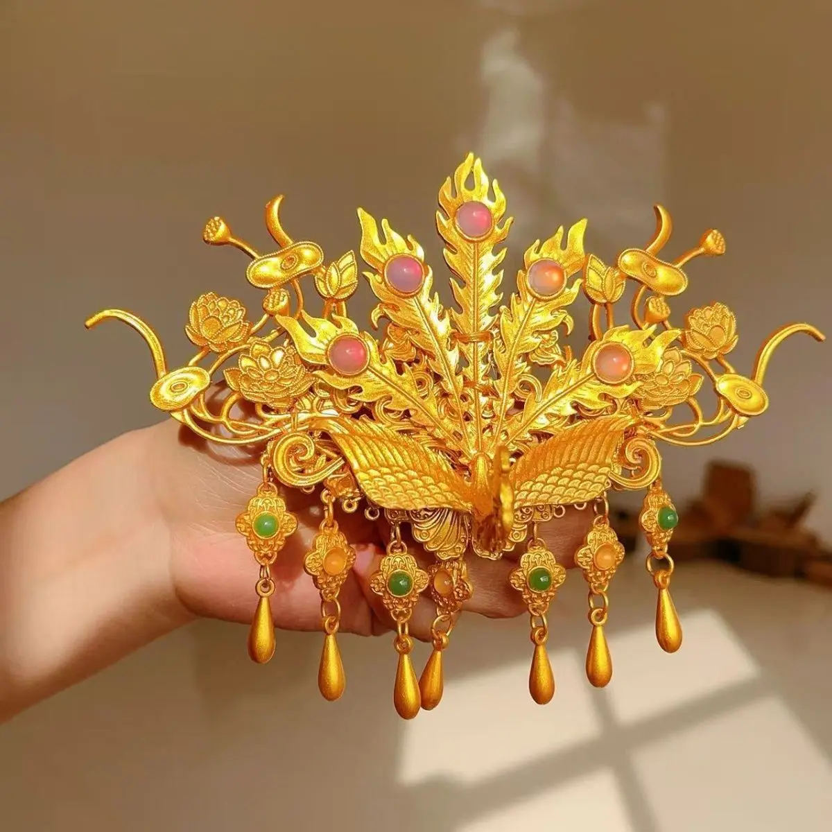 

Женский головной убор Золотой Феникс с заколкой для волос с бахромой