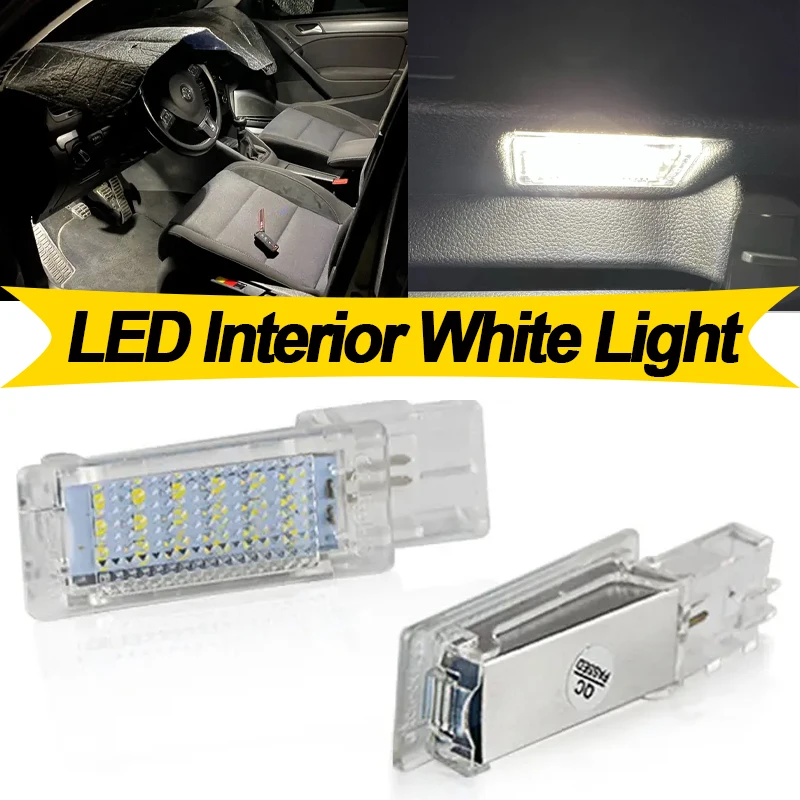 Image of 2PCS LED Fußraum Licht Handschuhfach Lampen Für VW CC EOS Golf 5 6 7 Plus Sportsvan Jetta Passat B6 B7 b8 Scirocco Sharan Tiguan