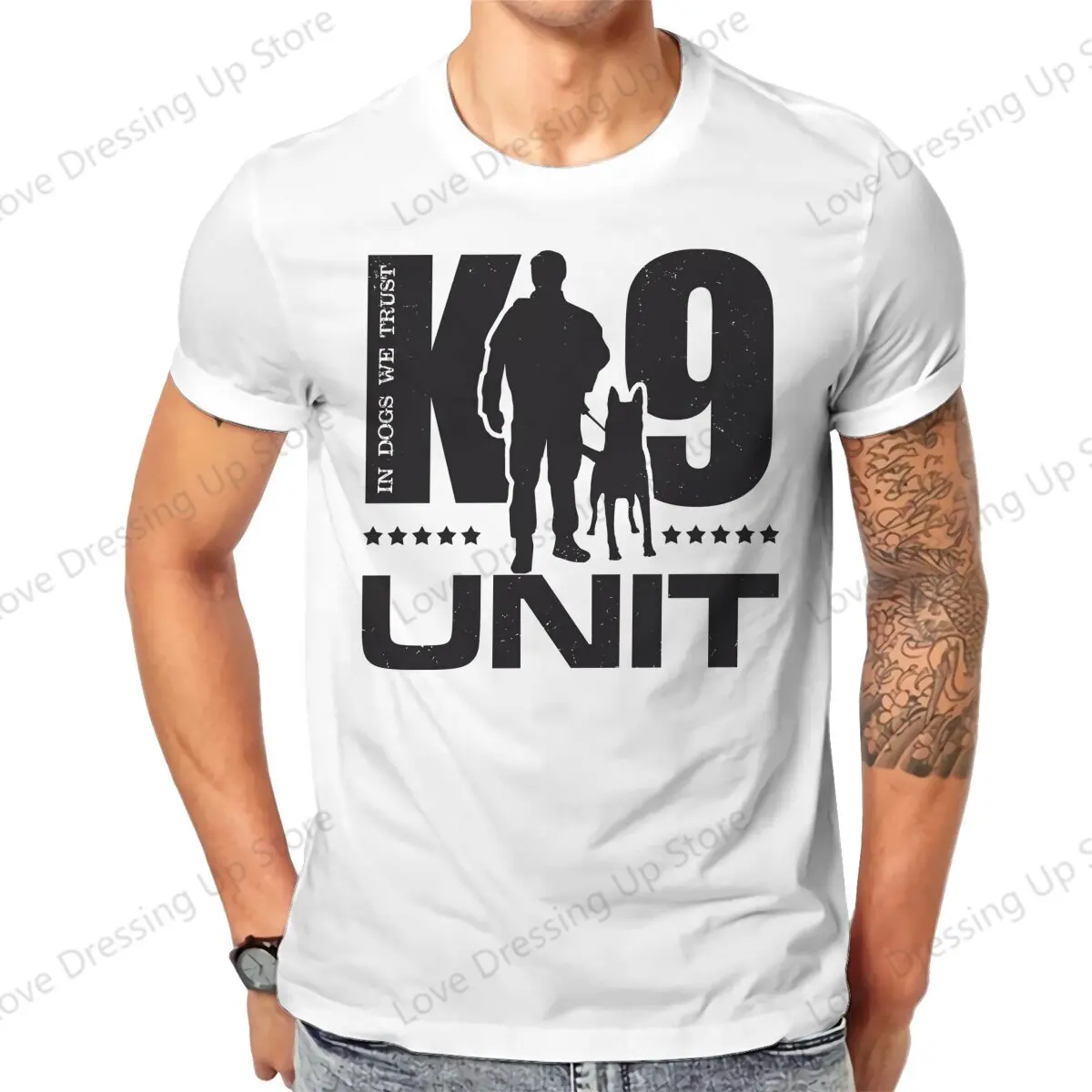 K9 Unit Police Dog Unit Malinois Print Funny Short Sleeved T-shirt Men Women Versatile Belgian Malinois  Loose Tops