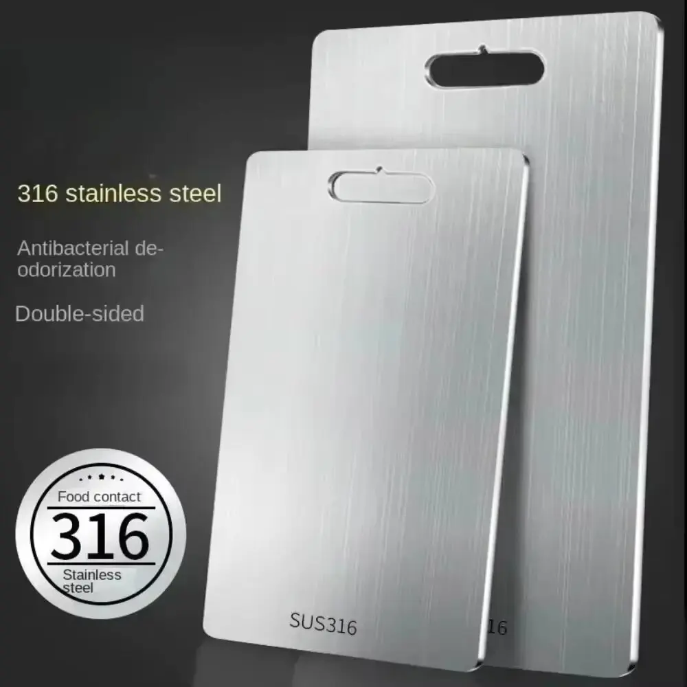 Tabla de cortar gruesa de acero inoxidable 316 de nuevo tamaño, tabla de masa para amasar a prueba de moho antibacteriana, cocina, frutas y verduras