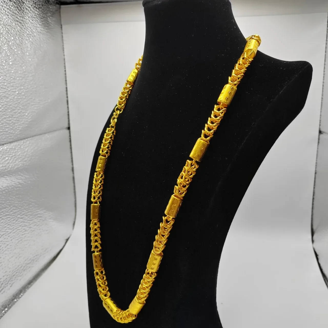 Fylia Jewelry   Luxurious 9999 24K real gold versatile dragon bone necklace fashionable men's and women's necklace gold jewelry