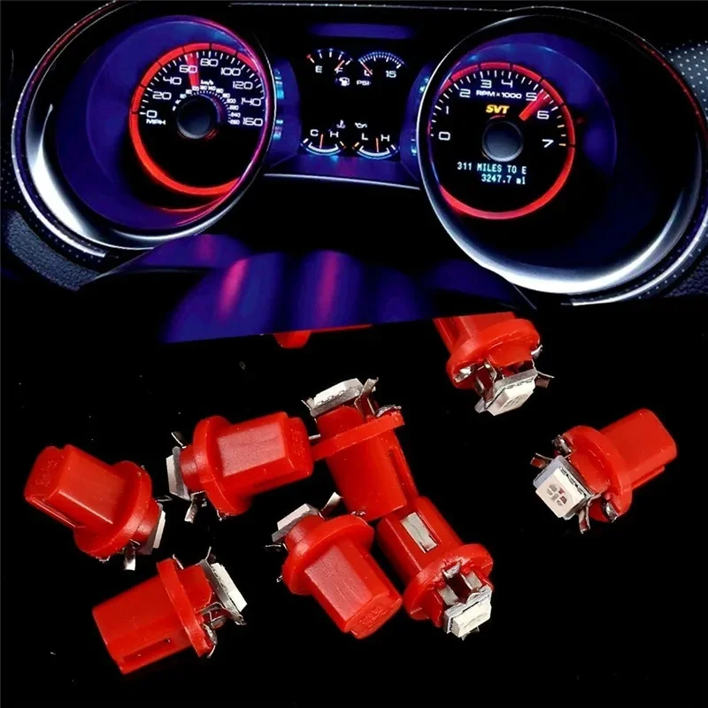 Car T5 Indicator Light B8.5d 5050 SMD 12V Multi Color LED Indicators Bulb Dashboard Side Interior Dashboard Light Cars Accessory