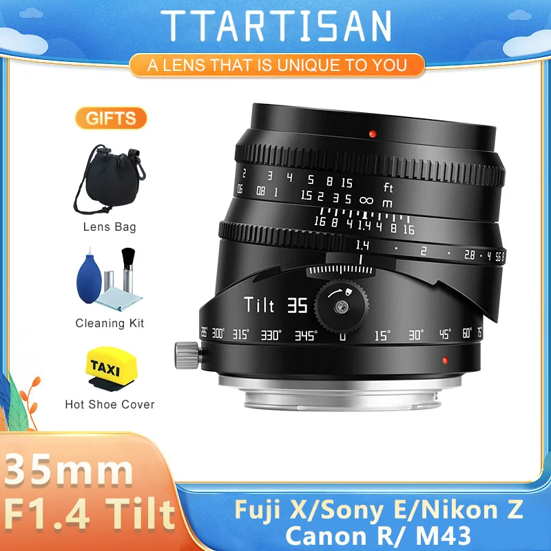 

TTArtisan Tilt 35mm F1.4 APS-C Manual Focus Prime Lens for Sony E Nikon Z Canon R EOSR M43 Fuji X A7CII A6600 XT5 XT50 R6 R7 ZFC