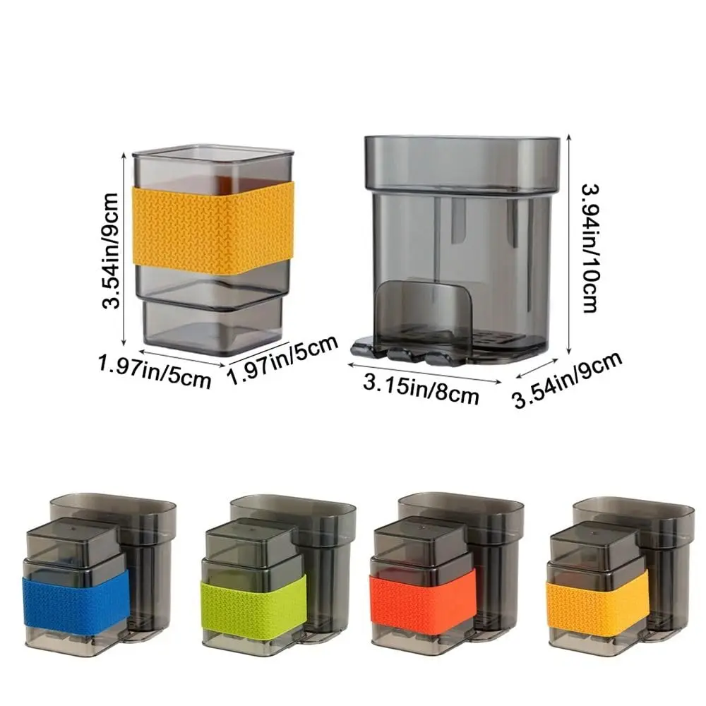 Wall Mount Toothbrush Holder with Rinsing Cup, Plastic Bathroom Toothpaste Holder,Tooth Brushing Cups Rack Bathroom Accessories