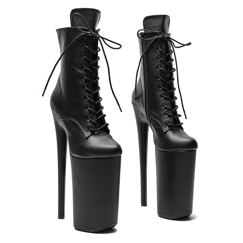 Leecabe  26CM/10inches Matte PU Trendy fashion High Heel platform party  stripper heel Pole Dance boots