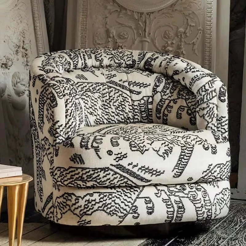 Hushan pattern single sofa chair living room modern leisure lazy chair designer high-end style small home office villa
