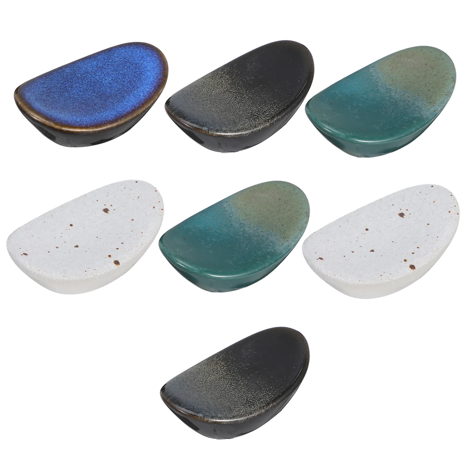 7 Pcs Chopstick Rest Board Rack Chopsticks Holder Spoon Forks Home Stand Ceramic Japanese-style