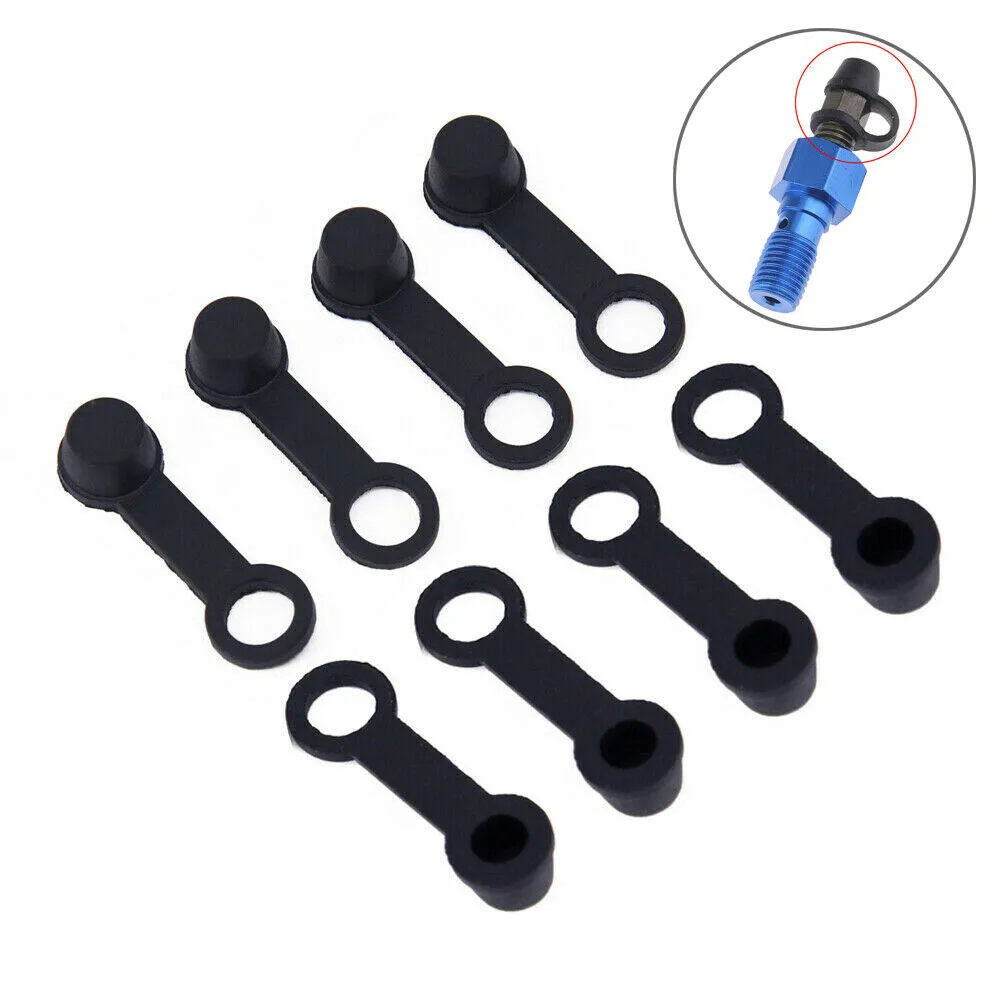 8pcs Car Brake Pump Dust Cap Oil Drain Screw Cap Motorcycle Brake Caliper Sealing Nipple Screw Rubber Dust Cap Cover