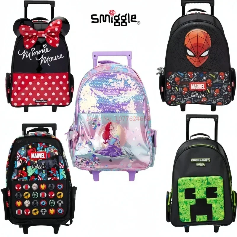 Hot Genuine Simggle Disney Wheel Backpack Children School Bag For Boys Large Trolley Schoolbag Marvel Travel Backpack Kid’s Gift