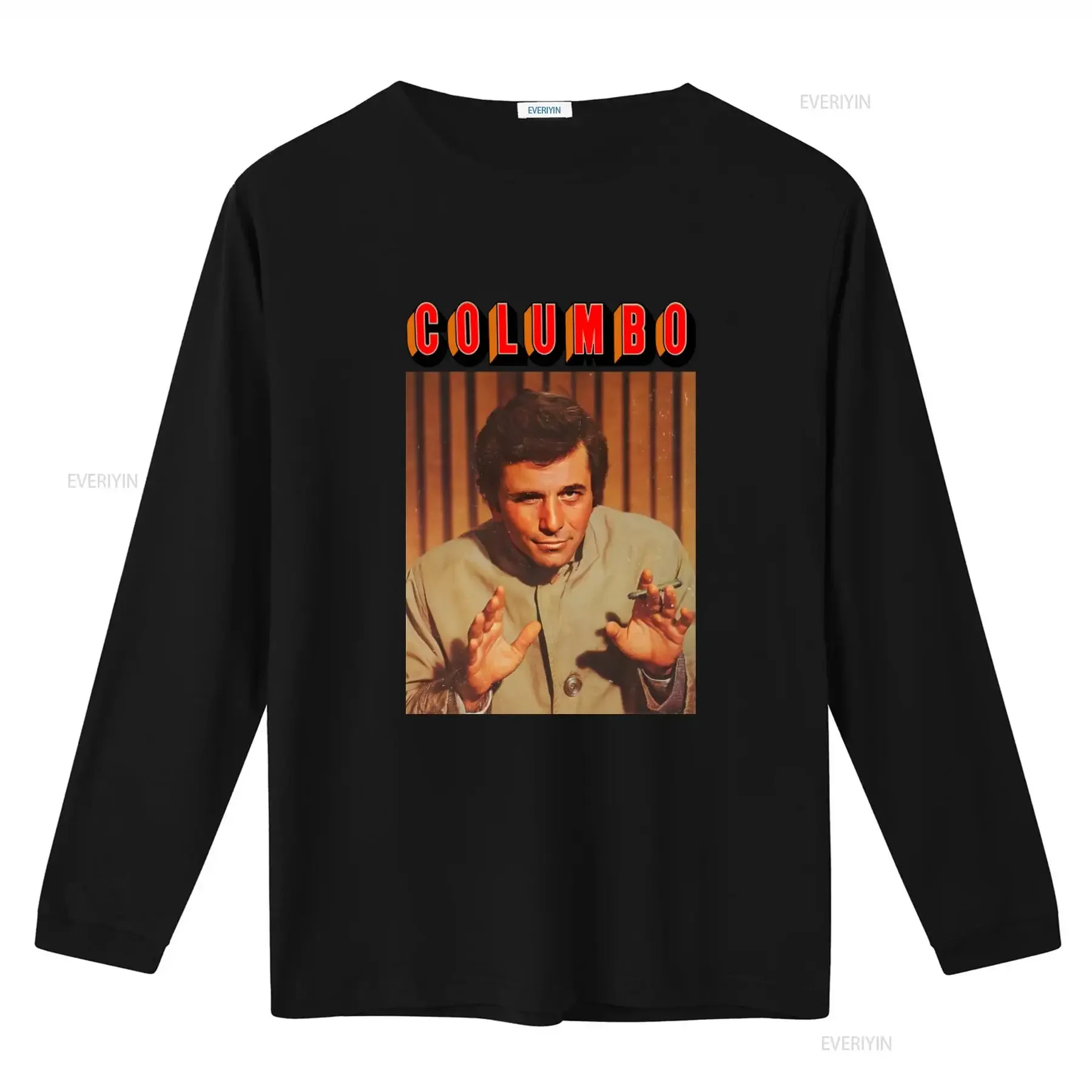 Retro Columbo Peter Falk Hands Print Men's T Shirt Vintage TV Show Inspired Fashion vintage Washed homme Top For Everyday Wear