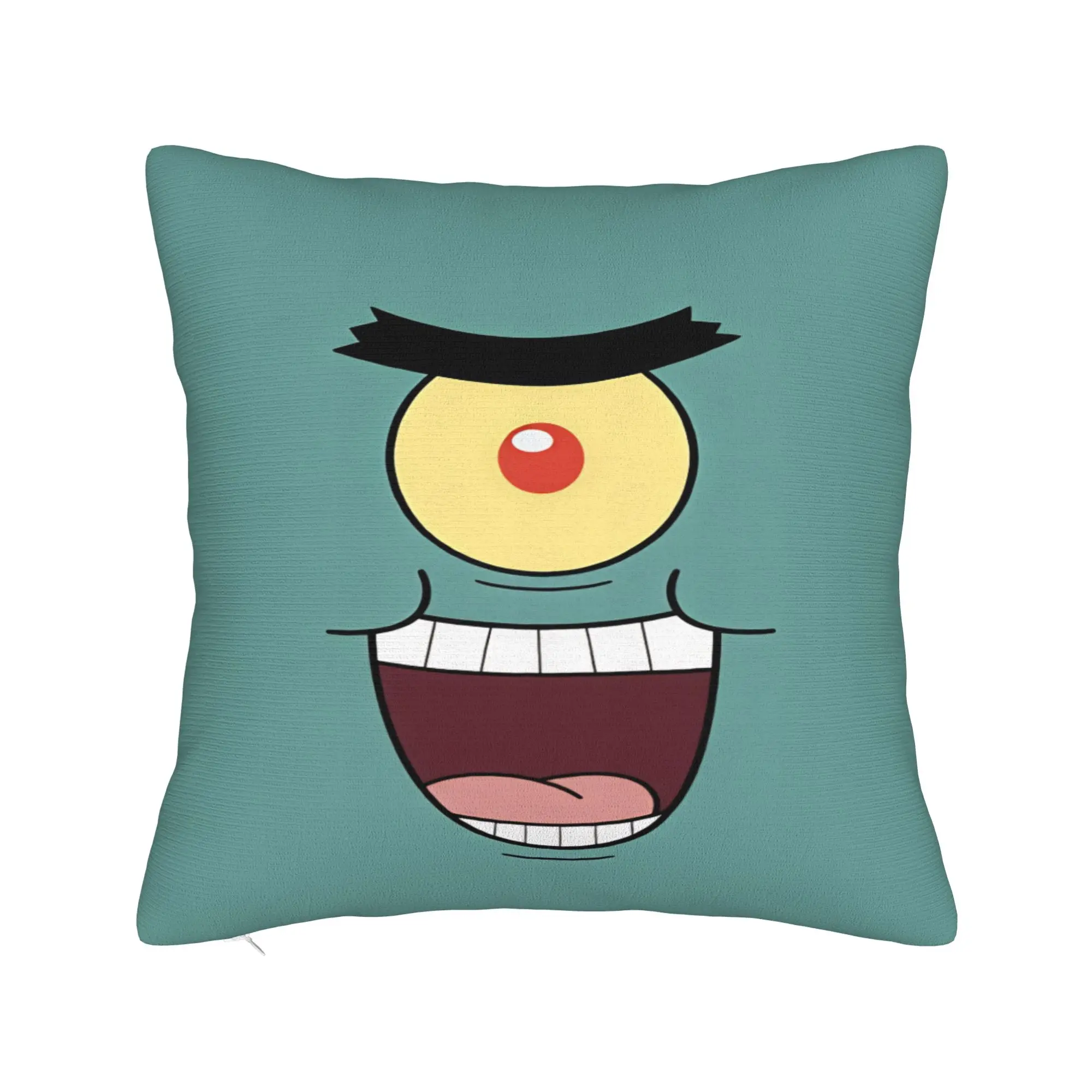 SpongeBobs Plankton  Pillow Case  Comfy Pillow Cover For Sofa Bedroom Home Decor Funny Pillowcases
