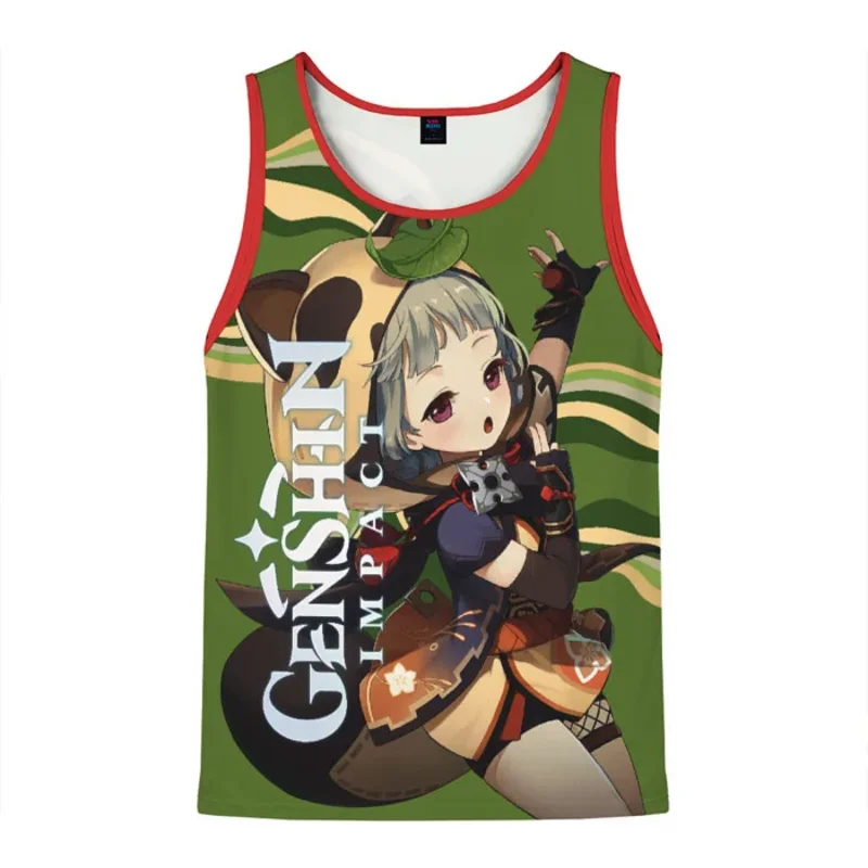 El más nuevo juego popular Genshin Impact Deona camisetas sin mangas con estampado 3D para hombres/mujeres chalecos sin mangas para hombres Top de playa ropa de gimnasio de gran tamaño de verano