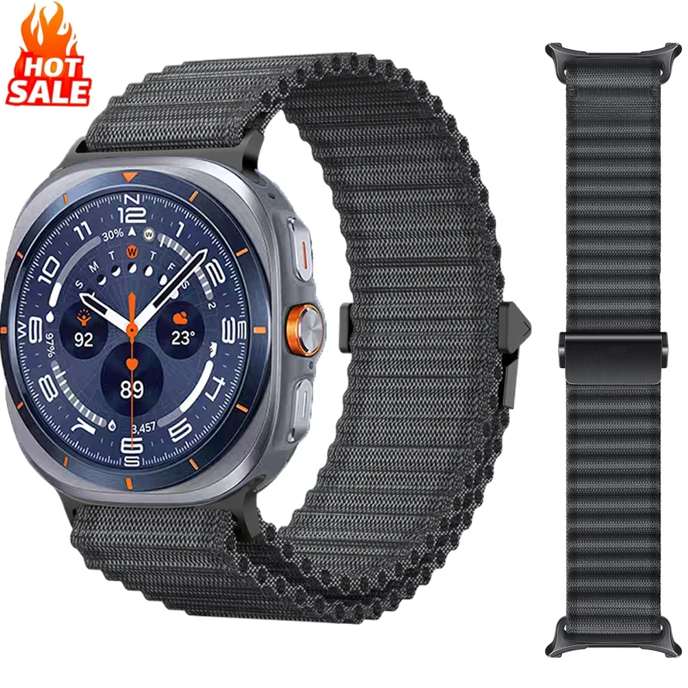 Original Nylonarmband für Samsung Galaxy Watch Ultra 47 mm Offroad-Armband Schlaufenband für Galaxy Watch Ultra 2025 47 mm Zubehör