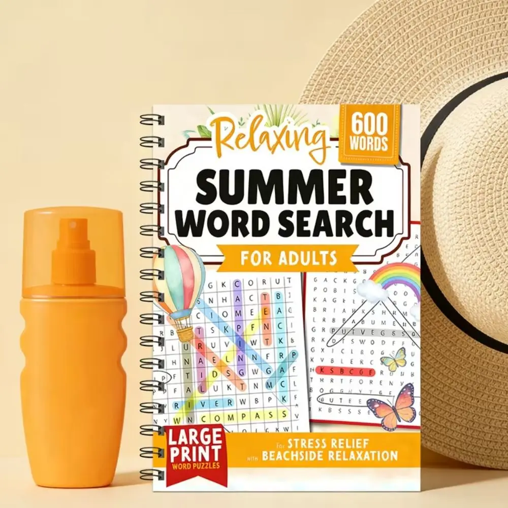Large Print Word Search Book Relaxation 600 Words Summer Word Search Puzzles Brain Game Stress Relief Word Puzzles Book Gifts