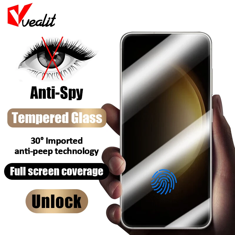 

Full Coverage Anti-spy Privacy Screen Protectors For Samsung Galaxy S23 S22 S21 Plus Unlock Anti-peep Protective Tempered Glass