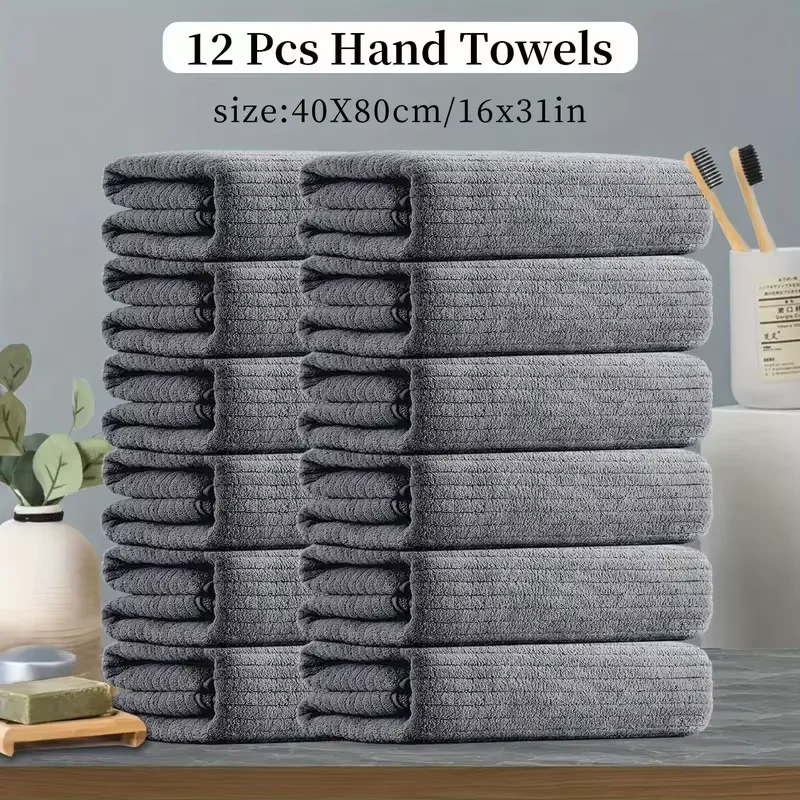 Juego de pañuelos premium de 12 piezas: toallas absorbentes de secado rápido, ideales para gimnasio, spa, rutinas de belleza y elementos esenciales para el cuidado facial diario