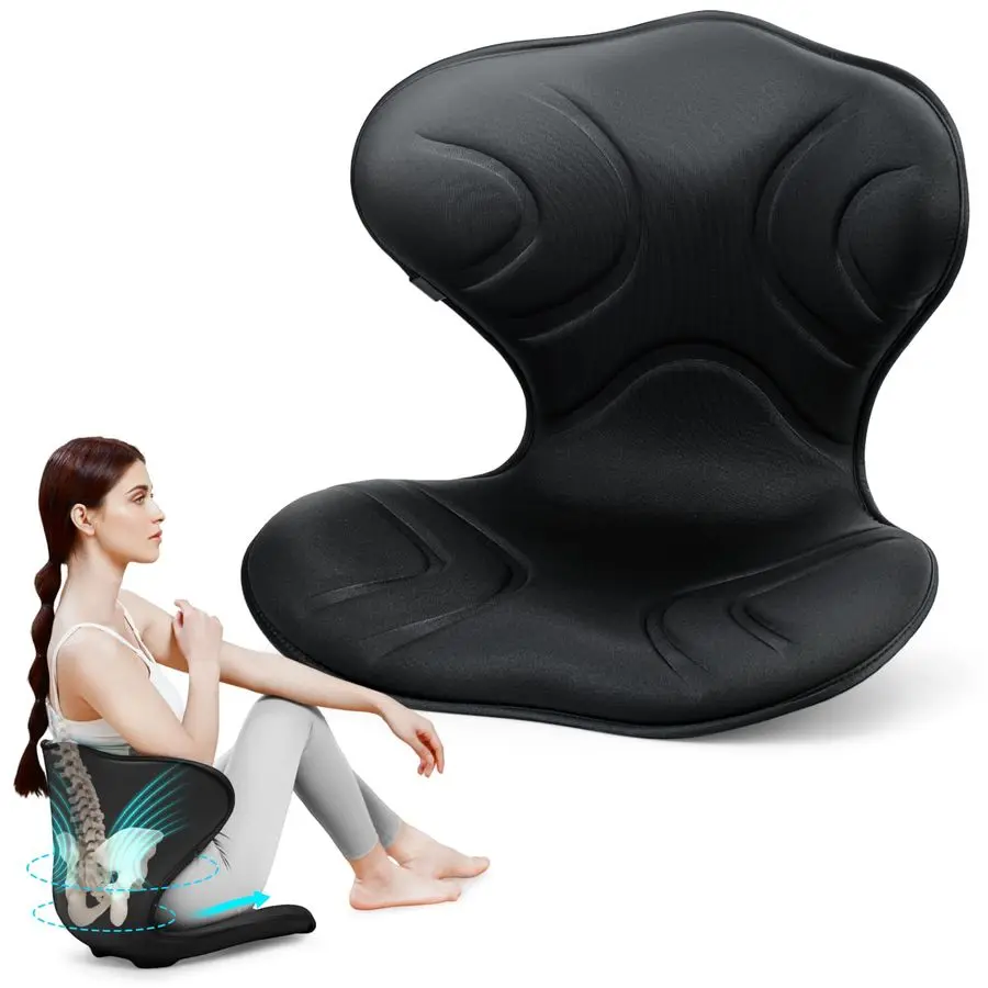 

Ergonomic Back Support for Office Chair Cushion with Lunbar Pillow, Upgrade Wide and Tick Lumbar Support for Lower Pain Relief I