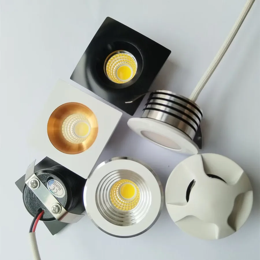 10PCS Led Mini Down Light 3W Dimmable COB Spot Recessed Lamps AC85-265V Ceiling Downlight Aluminium 35mm Hole