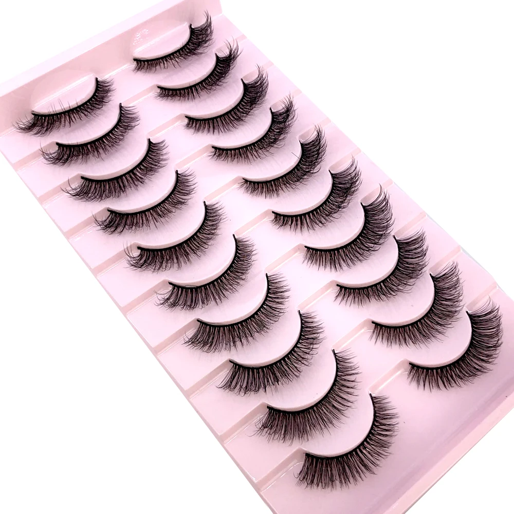 Neue 10 Paar 3D Faux Nerz Haar Falsche Wimpern Natürliche Unordentliche Wimpern Kreuzmuster Wispy Flauschige Wimpern Verlängerung Augen Make-Up-Tools – Detail 17