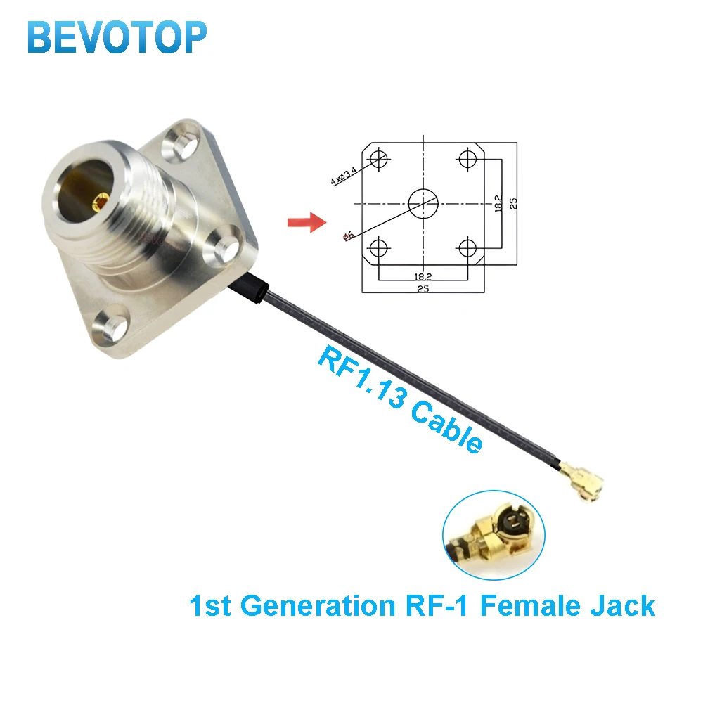 1PCS L16 Flange Panel N Female to U.fl/IPX-1 Female Connector RF1.13/RG178 Coax Cable Extension Jumper Pigtail IPX-K to N Jack