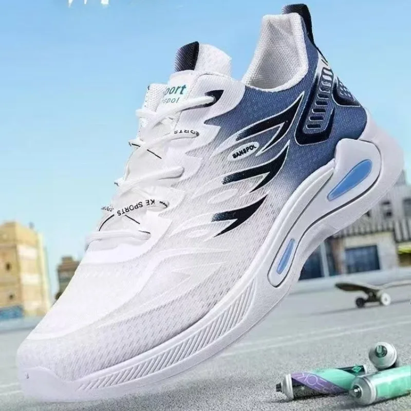 Men Light Soft Sole Men's Sneakers Gradient Mesh Breathable Running Sneakers Outdoor Non-slip Shock Absorption Casual Man Shoes