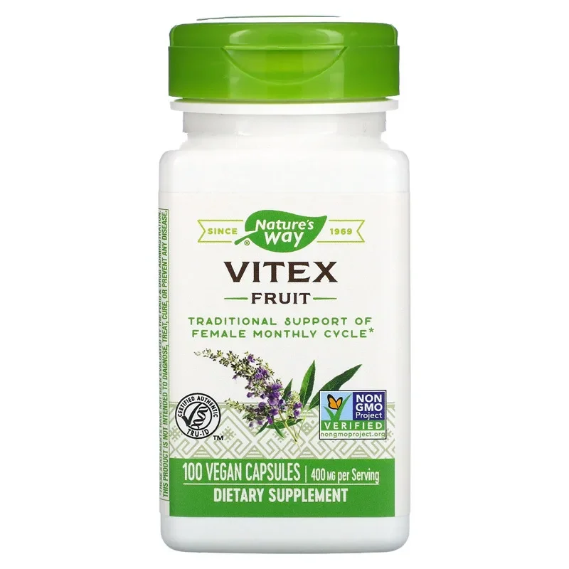 Nature's Way Vitex Fruit 400 mg 100 Capsules Traditional Support of Female Monthly Cycle