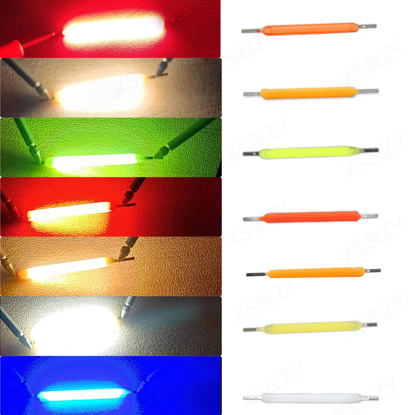 Bombillas LED de alto brillo, iluminación Edison de 2200k, filamentos de reemplazo, DC3V, rojo, azul, blanco, verde, rosa, blanco cálido, 10 piezas