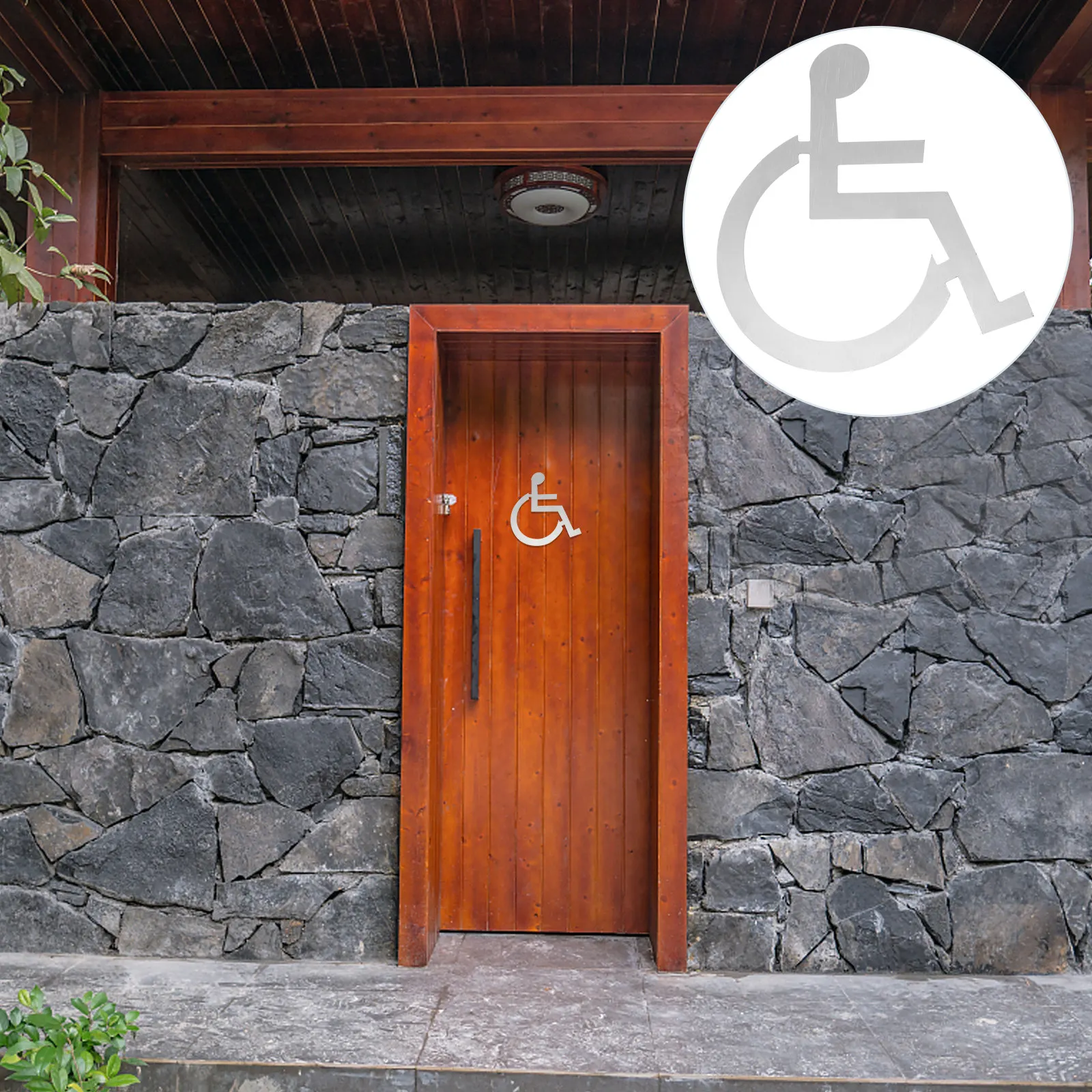 

Wheelchair Disabled Toilet Sign Durable Simple Design Easy to Carry Disabled Wheelchair Sign for Restrooms Elevators