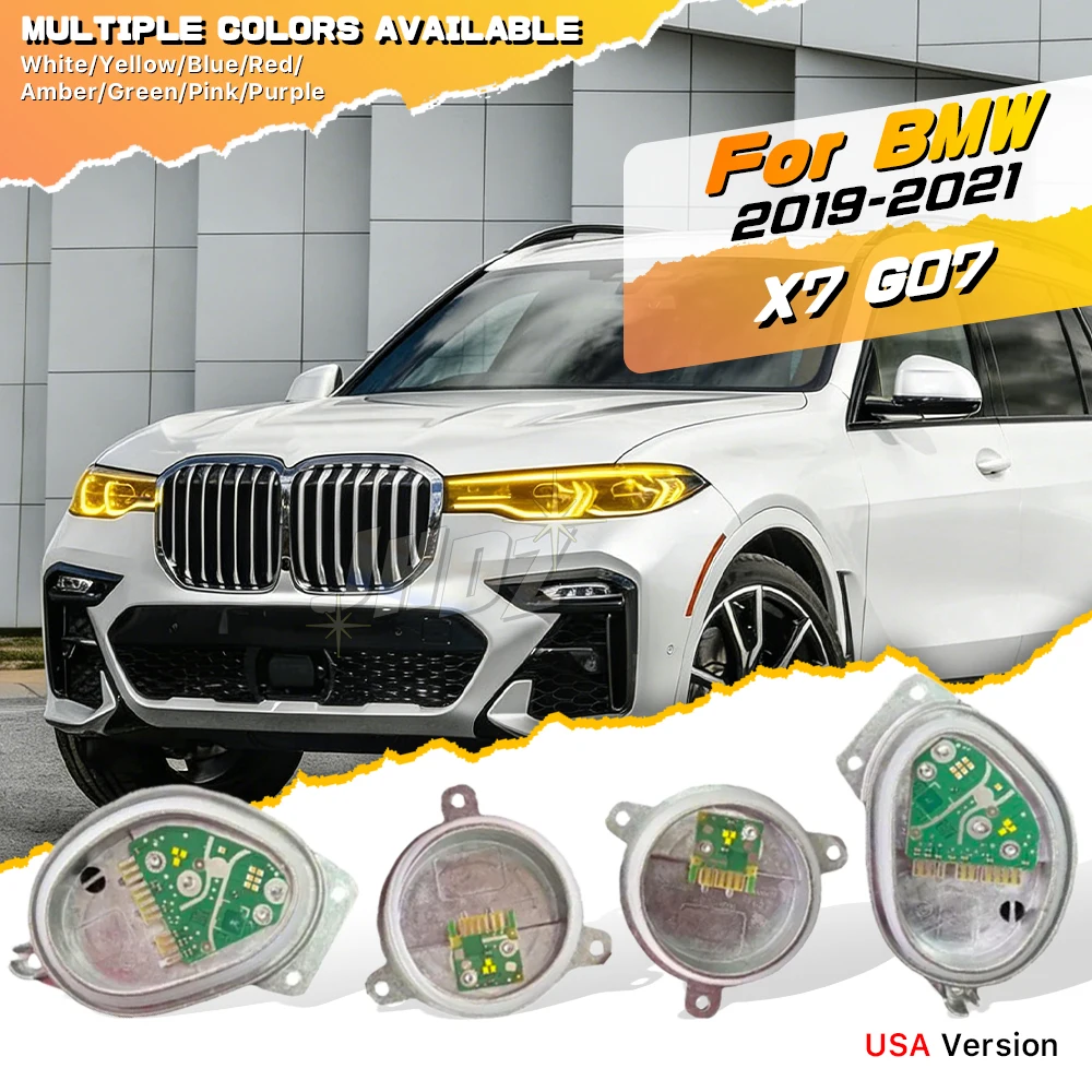 White Amber Red LED Angel Eyes DRL Board Module 63119466178 For BMW X7 G07 2019-2021 Headlight Daytime Running Light Turn Signal