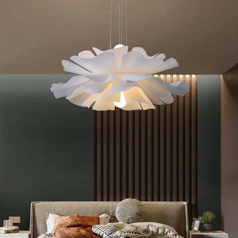 Imagem -03 - Nordic Led Pendant Lights Lâmpada Designer Criativa Lâmpada de Sala de Jantar Lustre de Flor Vermelha Iluminação do Quarto das Meninas