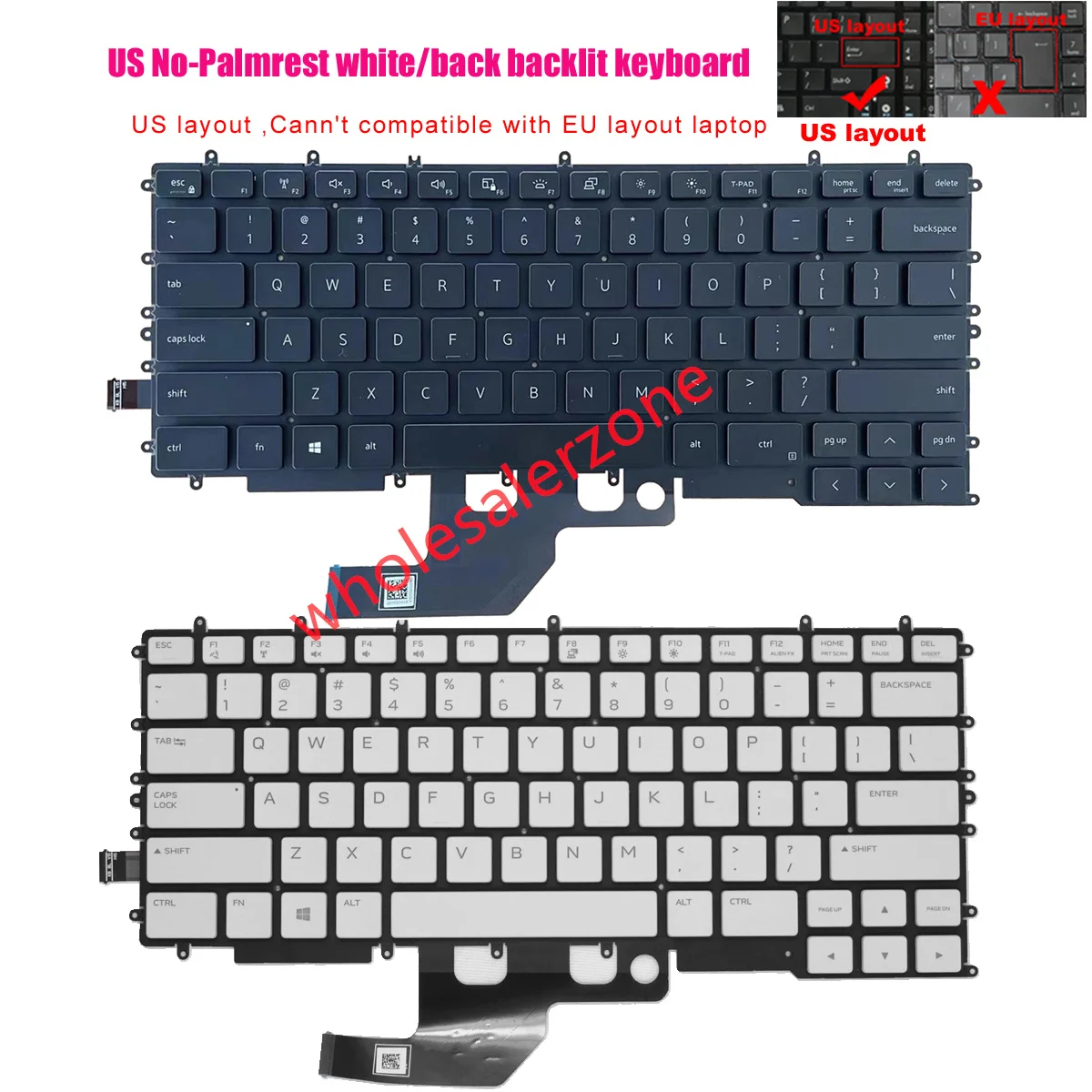Novo teclado retroiluminado para laptop da série Dell G7 15 7500 15-7500, G7 7500 G7-7500 layout dos EUA