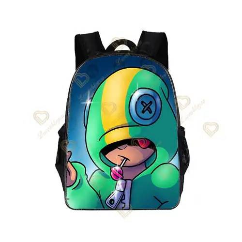 Student Backpack Cartoon Anime Kids Knapsack Stars Leon Spike Schoolbag Game Printed High Capacity Rucksack Teens School Bookbag