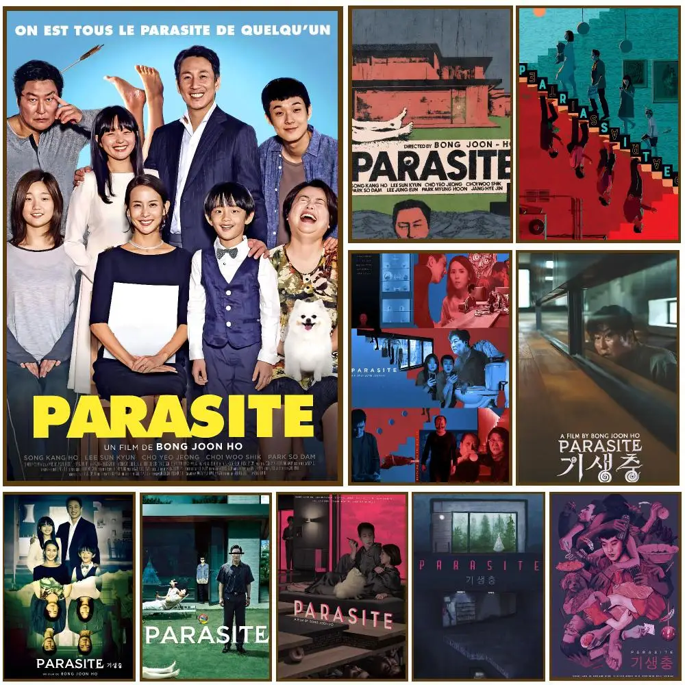 Parasite Korean Movie Social Poster Self-adhesive Living Room Bedroom Party Bar Decor Moisture-proof Fade-resistant HD
