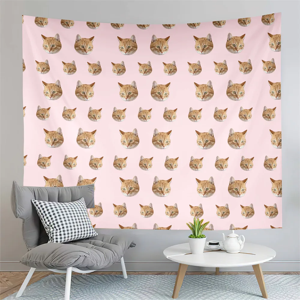 Custom Face Photo Pink Tapestry Funny Picture Customized Tapestry Cloth Using Own Photos Personalized Gifts for Family Friend