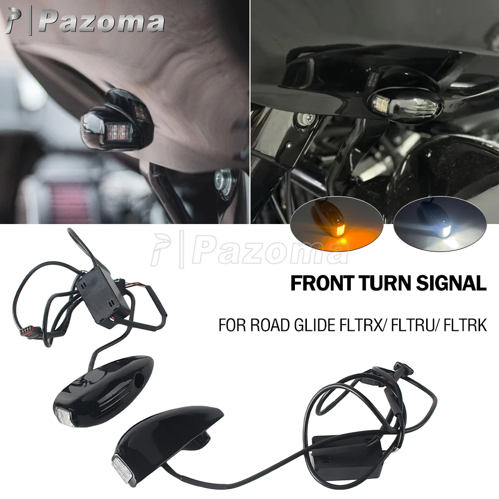 

Motorcycle Mini LED Turn Signal Light Front Daylight Running Lamp For Harley Touring Road Glide FLTRX FLTRU FLTRK 2015-2023 2022