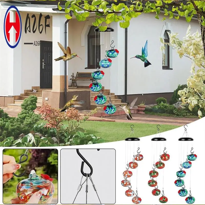 

A26F-Charming Wind Chimes Bird Feeders For Outdoors,Bird Feeder Ball For Outside Garden Decor